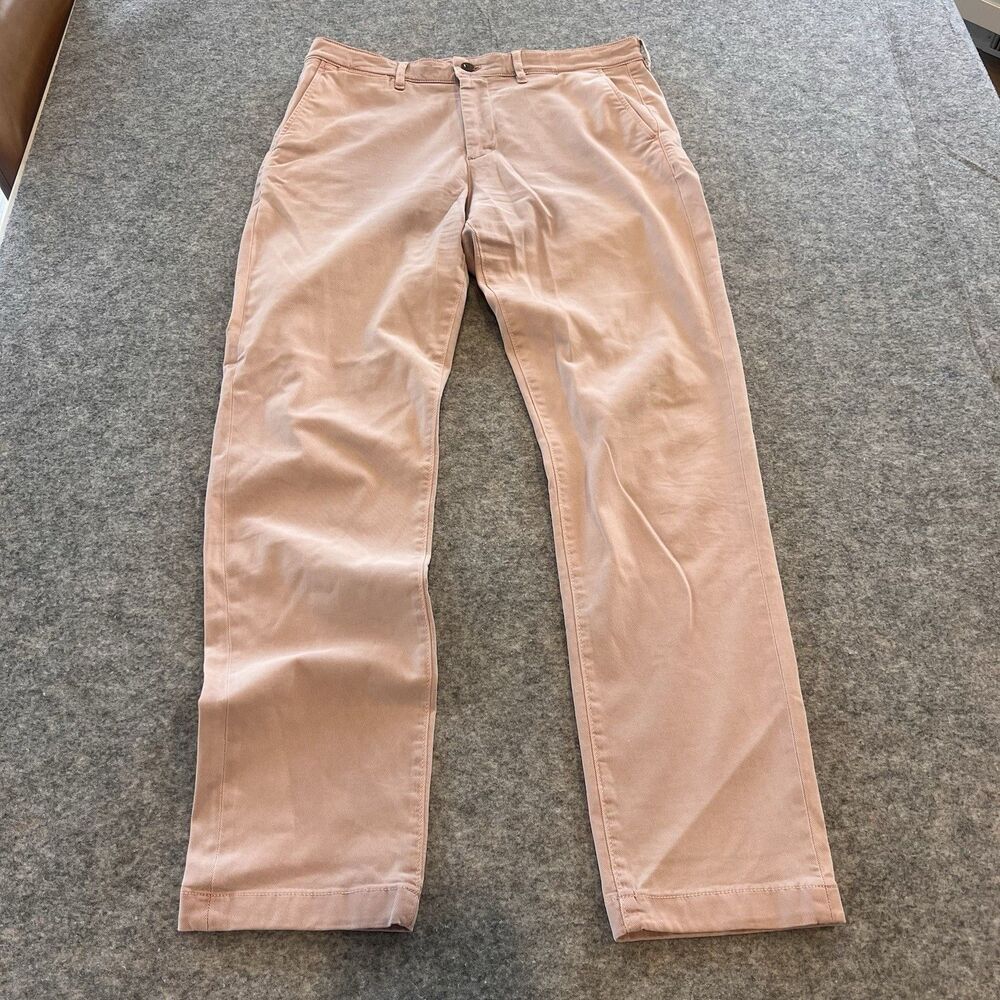 Faherty Coastline Premium Chino Tailored Fit Pants Dusty Rose Pink Mens 33x32 - Picture 1 of 11